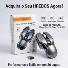 HREBOS x HEYOO Mouse Gamer Ergonômico Silencioso, Sem Fio Duplo Modo Bluetooth 5.0 + 2.4G com Teclas de Atalho Laterais