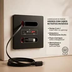HREBOS x HEYOO Tomada Inteligente Embutida com USB, Anti-chama Multifuncional, Resistente para Casa Completa