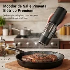 Moedor elétrico de sal e pimenta tipo bateria iluminação LED tempero automático cozinha ferramenta útil doméstica