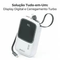 HREBOS x HEYOO vem com banco de potência de linha dupla 22.5 W com Display Digital de carga rápida Mini banco de potênci