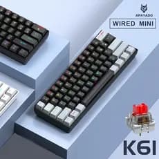 【Envio Do Brasil, Sem Taxas!】 APAYADO K61 60 % Mini Teclado Mecânico-61 Teclas RGB Retroiluminado Com Fio USB Compact