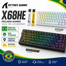 Ataque SHARK X68HE Teclado Mecânico Magnético RGB 8K E-Sports De Eixo 0.01mm RT Precisão 128K Taxa De Verificação