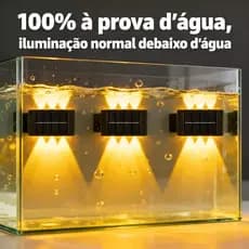 Kit 2/4/6/8/10 Arandela Solar LED Externa À Prova D’Água Luz Automática para Jardim, Muro e Pátio