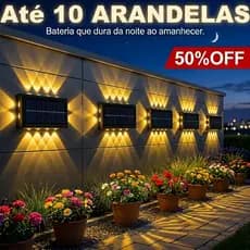 Luminária Solar LED com Sensor de Movimento Luz Forte Impermeável Jardim