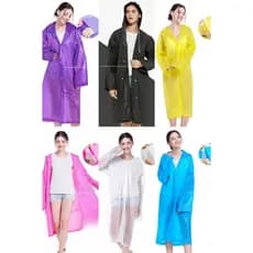 Capa De Chuva Longa Colorida Transparente De Tamanho Adulto Com Capuz , Poncho Portátil À Prova D'água De Corpo Inteiro