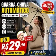 Guarda-Chuva Dobrável Automático Portátil Anti-UV Compacto À Prova De Vento Com Gancho Transporte Rápido
