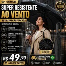 Premium Anti-Vento Auto Dobrável Compacto Reforçado Transporte Rápido