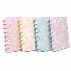 Discos Removíveis De 80 Folhas Para Notebook Inteligente-Bordado De Coração Com Capa Dura Premium Glitter