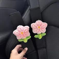 Pelúcia rosa cinto de segurança do carro capa de ombro decoração do carro anti-estrangulamento pescoço anti-fricção roup