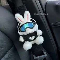 Bonito urso de esqui cinto de segurança do carro capa de ombro decoração Interior capa coelho casal cinto de segurança d