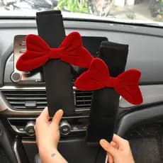 Cinto de segurança do carro almofadas de ombro veludo arco nó carro Anti-estrangulamento capa protetora Interior arco al