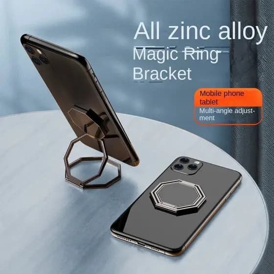 Suporte De Anel Mágico De Liga De Zinco , Dobrável Para Celular , Adesivo Traseiro Multifuncional De Metal