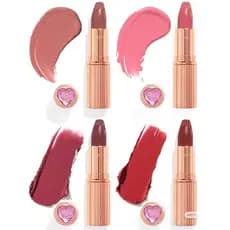 Batom Charlotte Tilbury/CT em tubo rosa com coração de diamante dourado