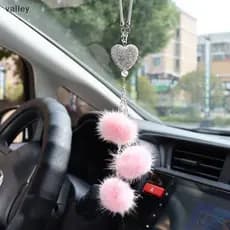 [VLY] Pingente De Pelúcia De Strass De Cristal Ornamento De Espelho Retrovisor Automático Acessórios De Suspensão De Car