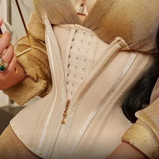 Shapewear de corpo inteiro com zíper de fivela de gancho, alta compressão, adequado para cirurgia plástica pós-natal e a