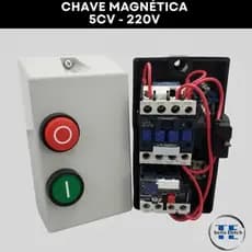 Chave Magnética Industrial 5CV 220V Trifásica para Motores Elétricos Painel de Partida