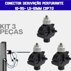 Conector Derivação Perfurante CDP70 Kit com 3 Unidades 10-95mm 1,5-10mm