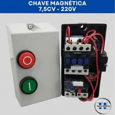 Chave de Partida Magnética 7,5CV 220V Trifásica com Proteção