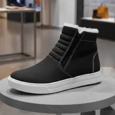 Bota Coturno Peluciada Unissex Inverno Frio Confortável Cano Médio Antiderrapante HICKSTORE