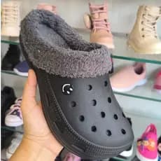 Babuche Forrado Masculino/Unissex Pelúcia Grafite Conforto Inverno