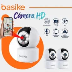 Basike Wifi Câmera de segurança Sem Fio Visão Noturna 1080P 355° com Câmera audio