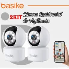 Basike Eletrônica Câmera Inteligente 2.4G Wi‑Fi– Full HD 3MP, Visão Noturna, App Yoosee