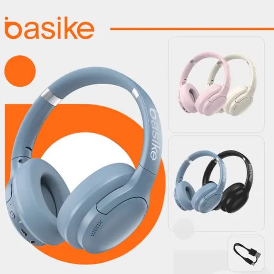 Basike fone sem fio bluetooth ANC headphone sem fio dobráveis A qualidade de som Bluetooth 5.3HiFi
