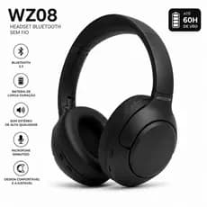 Headset Gamer WZ08 Drivers 50mm RGB com Microfone Confortável Som Estéreo Gamer