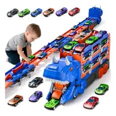 Caminhão Dinossauro Dino Engole Carrinhos Brinquedo Infantil Menino Kit Presente 40.5*17*10.5cm