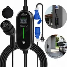 Carregador Carro Elétrico Portátil 7kw 32a Tipo 2 127v/220v
