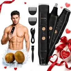 Maquina De Barbear Aparador Elétrico Masculino 3 em 1 Recarregável para Barba Cabelo e Nariz Uso Doméstico