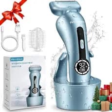 Depilador Feminino Elétrico Com Luz 2 em 1 Aparelho De Barbear Recarregável Aparador Para Biquíni E Corpo Facial