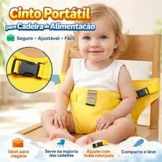 Cinto e assento de segurança portátil e ajustável, prático para alimentação e garantir conforto ao bebê