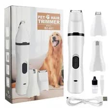 Kit Tosa 3 em 1 Elétrico para Pets Cortador de Pelos Cortador e Lixador de Unhas Seguro e Eficiente