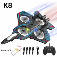 Drone avião combate controle remoto 2.4GHz 4 motores, voo estável com manobras 360°, excelente presente para meninos