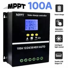 Controlador de carga solar MPPT 100A regulador 12/24/36/48V para sistema solar