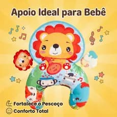Almofada de Atividade Tummy Time com Mordedor Brinquedo Educativo para Bebê