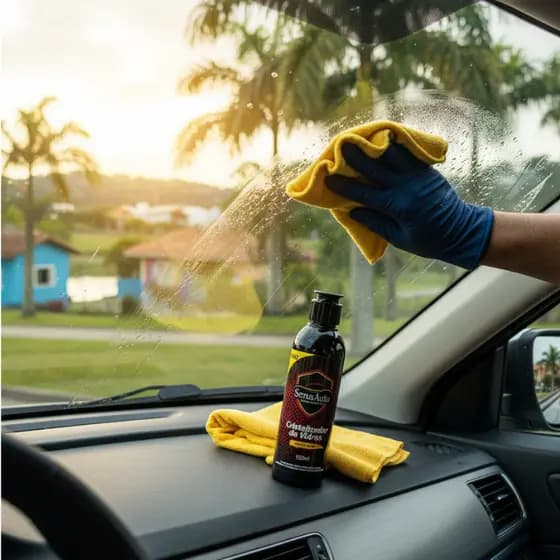 Cristalizador Hidrofobico Repele Agua Protecao Vidro Automotivo 100ml Pelicula Protetora Desembaça