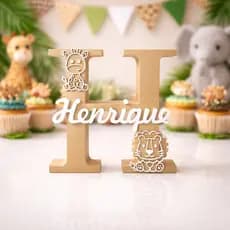 Letra Inicial Personalizada com Nome 3D | Decoração Quarto Infantil Sob Encomenda Presente Personalizado