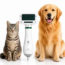 Secador e Escova Pet 2 em 1 Profissional para Cães e Gatos Banho e Tosa Portátil 110V