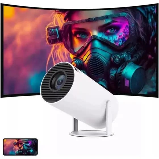 Projetor Portátil 4K Android 11 Wi-Fi e Bluetooth – Home Cinema Smart de Alta Definição