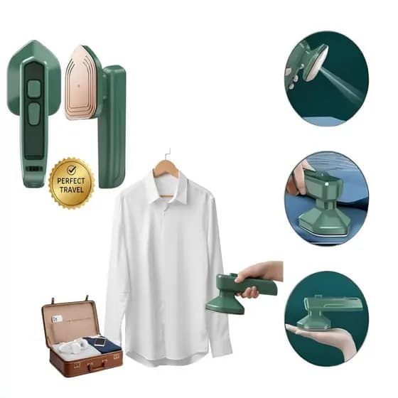 Mini Ferro De Passar Portátil Viagem Roupas Impecáveis
