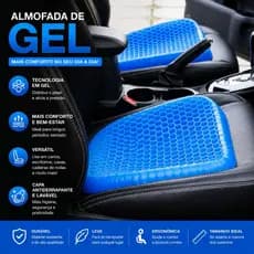 Almofada Ortopédica em Gel para Assento Carro e Cadeira Conforto Inteligente Alívio de Dores Lombares