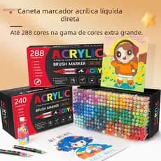 Marcador acrílico líquido reto caneta macia ponta diy manual Graffiti caneta arte pintura caneta estudante pintura canet