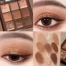 Paleta de sombras de Chocolate de nove cores ins Super Hot Earth Color Perolado Fosco Glitter Delicado Sem Maquiagem