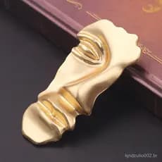 Personalidade Da Moda Broche De Meia Cara Homens Mulheres Acessórios De Roupa De Metal Simples Festa Alfinetes De Lapela