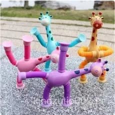 KIT3 Tubo Esticado Girafa de brinquedo com ventosa