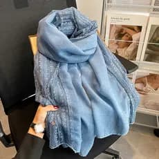 Pescoço cor renda pescoço lenço fino feminino verão exterior xale primavera outono moda High-End lenço de seda gaze