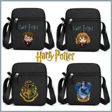 Harry Potter Bolsa De Ombro Crossbody Moda Impressa Pequena Quadrada Infantil E Adulto Preto Viagem Versátil Lona Presen