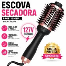 ESCOVA SECADORA De Cabelo Profissional Bivolt 127V ou 220V 1300W Super Oferta